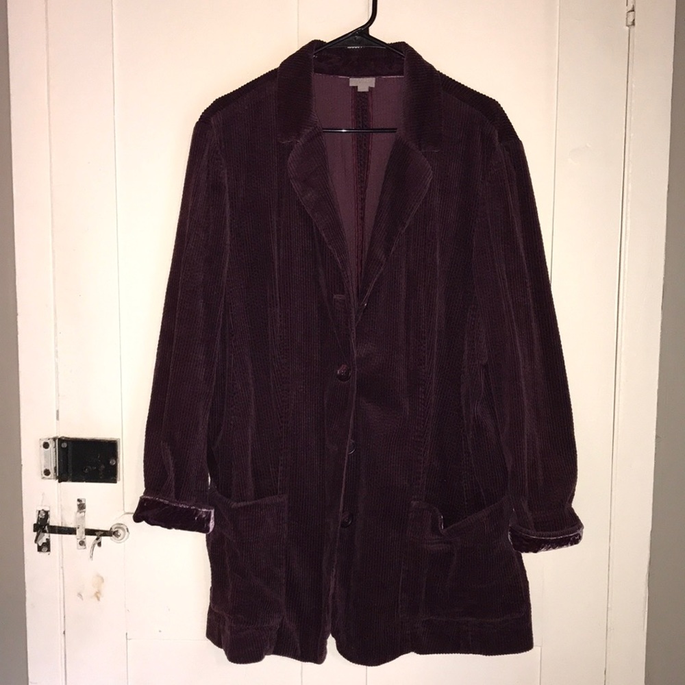 J. Jill eggplant corduroy blazer jacket